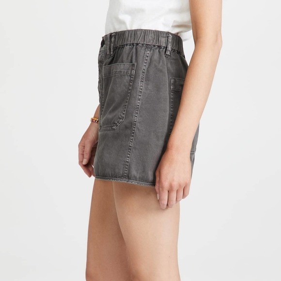Madewell Belclaire Patch Pockets High-Rise Pull-On Shorts Basalt Gray Medium - Picture 7 of 15